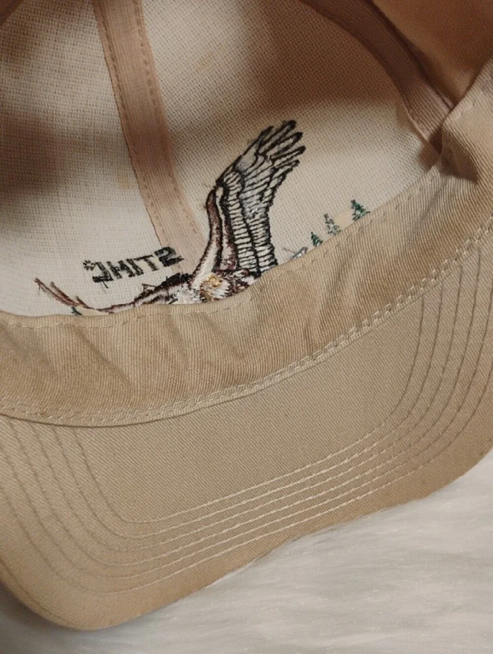 (C-75) STIHL 2001 Vintage Men's Beige Eagle Embroidered Cap